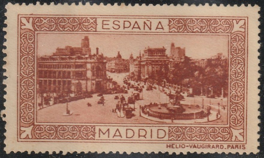 Espana Spain poster stamps vinetas railway H�lio-Vaugirard Madrid tramcar tramvia